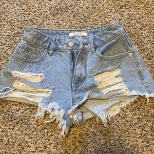 Pacsun shorts; size 0; light denim